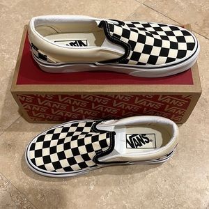 Slip on Black and White Checkerboard Vans